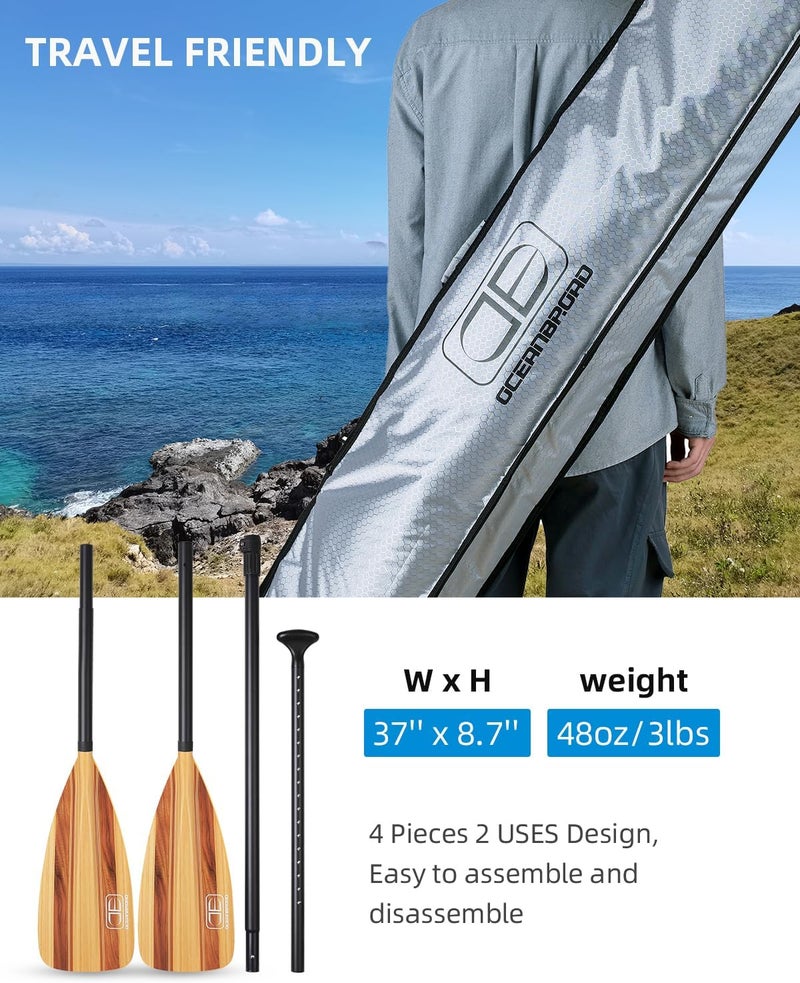 OCEANBROAD SUP Paddle - Adjustable Stand-Up Paddle for Paddleboard Kayak, Adjustable Aluminum Alloy Shaft with Reinforced Nylon Blades - Image 5
